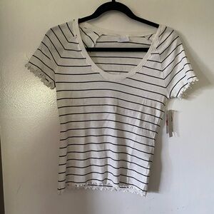 Abound Cream Fitted Ribbed Short Sleeve Tee